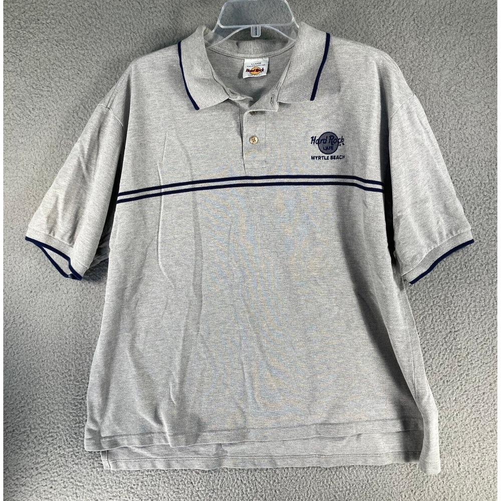 Hard Rock Cafe Myrtle Beach Polo Shirt Adult XL Gray Short Sleeve Made in USA